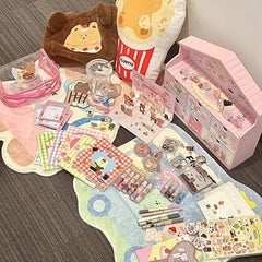 Ramadan Radiance Sale-FLORTTE Flower Food Bear Happy Wooden House Gift Box