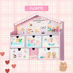 Ramadan Radiance Sale-FLORTTE Flower Food Bear Happy Wooden House Gift Box