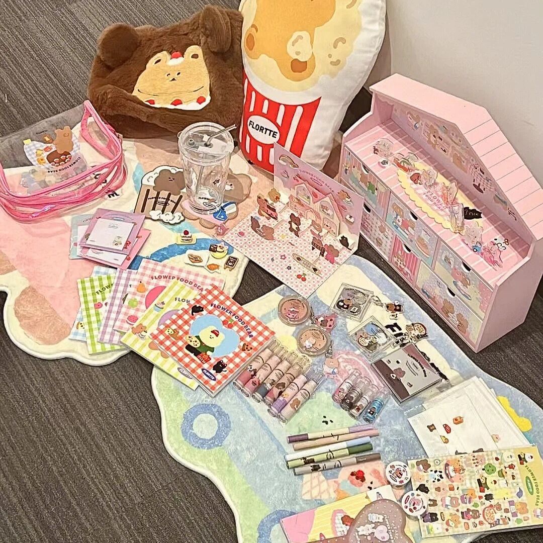 Ramadan Radiance Sale-FLORTTE Flower Food Bear Happy Wooden House Gift Box